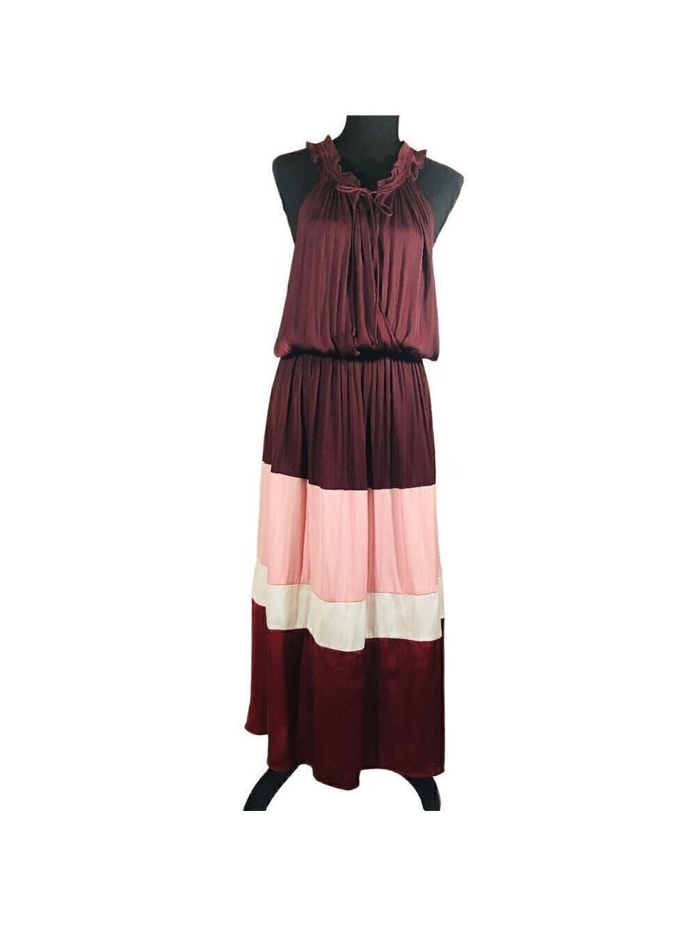 Current Air Purple Pink White Color Blocked Midi Dress Size 2X